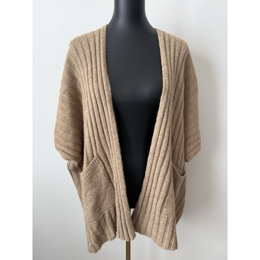 Cocogío Made In Italy Open Front Sweater Cardigan Wool Alpaca Viscose Blend OSFA